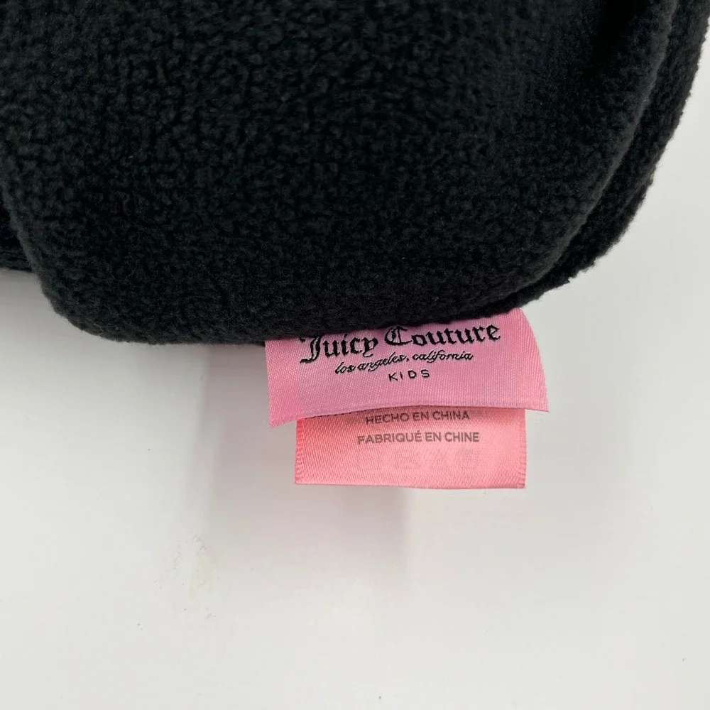Juicy Couture Kids Black Butterfly Logo Beanie‎ and Gloves Set New